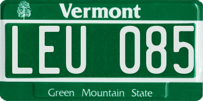 VT license plate LEU085
