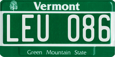 VT license plate LEU086