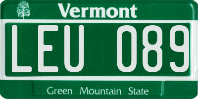VT license plate LEU089