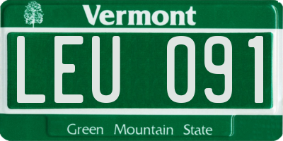 VT license plate LEU091