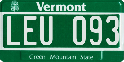 VT license plate LEU093