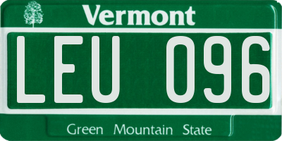 VT license plate LEU096