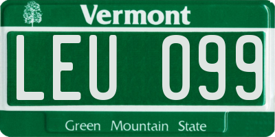 VT license plate LEU099
