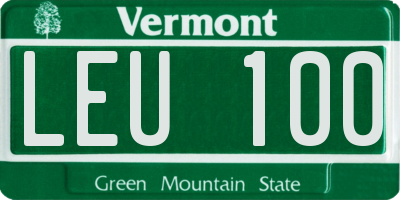VT license plate LEU100