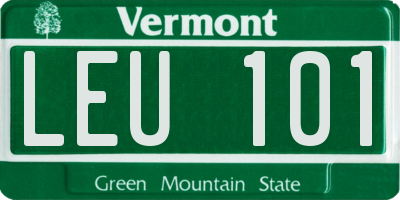 VT license plate LEU101