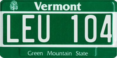 VT license plate LEU104