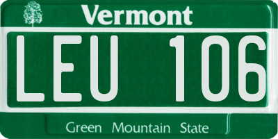 VT license plate LEU106