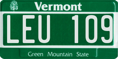 VT license plate LEU109