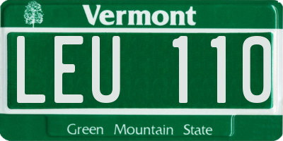 VT license plate LEU110