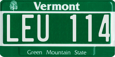 VT license plate LEU114