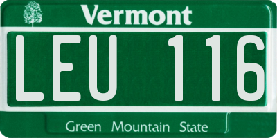 VT license plate LEU116