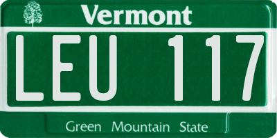 VT license plate LEU117