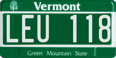 VT license plate LEU118