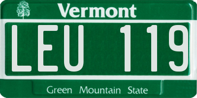 VT license plate LEU119