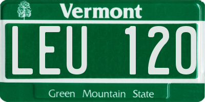 VT license plate LEU120