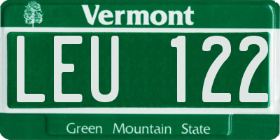 VT license plate LEU122
