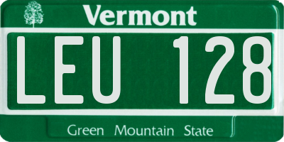 VT license plate LEU128