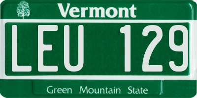 VT license plate LEU129