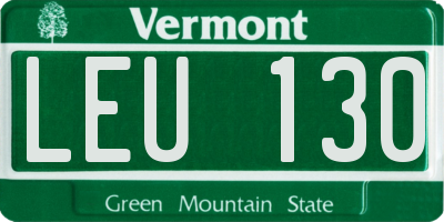 VT license plate LEU130