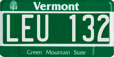 VT license plate LEU132