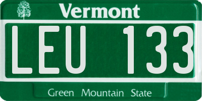 VT license plate LEU133