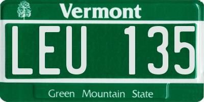 VT license plate LEU135