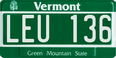 VT license plate LEU136