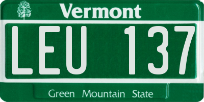 VT license plate LEU137
