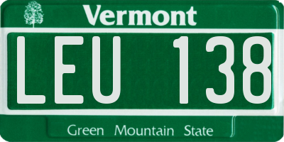 VT license plate LEU138