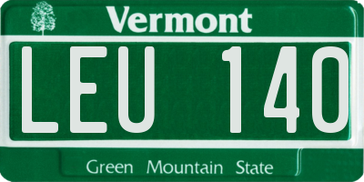 VT license plate LEU140