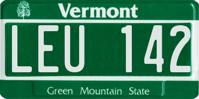 VT license plate LEU142