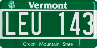 VT license plate LEU143