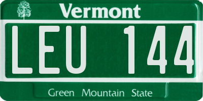 VT license plate LEU144