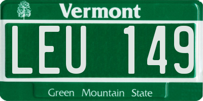 VT license plate LEU149