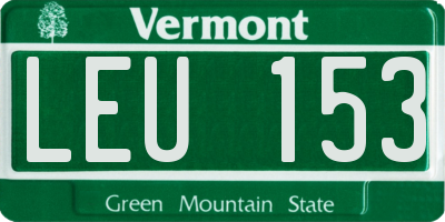 VT license plate LEU153
