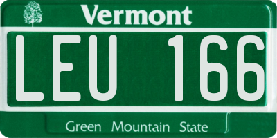 VT license plate LEU166