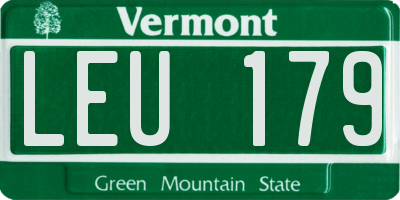 VT license plate LEU179