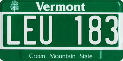 VT license plate LEU183