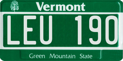 VT license plate LEU190