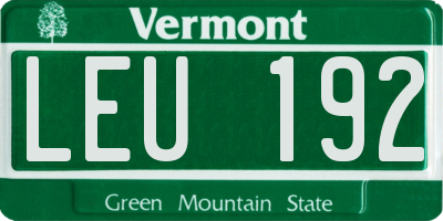 VT license plate LEU192