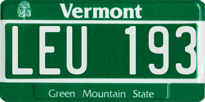 VT license plate LEU193