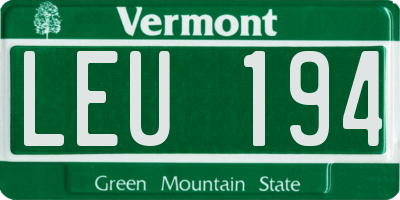 VT license plate LEU194