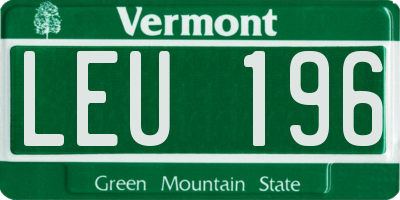 VT license plate LEU196