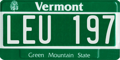 VT license plate LEU197