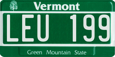 VT license plate LEU199