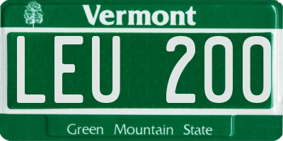 VT license plate LEU200