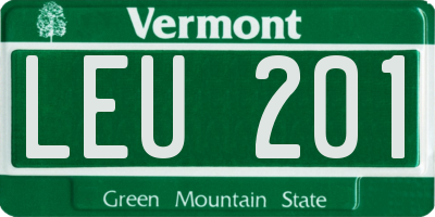 VT license plate LEU201