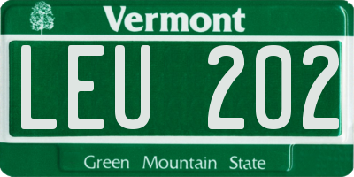 VT license plate LEU202