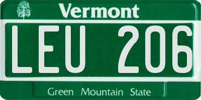 VT license plate LEU206