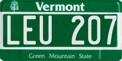 VT license plate LEU207